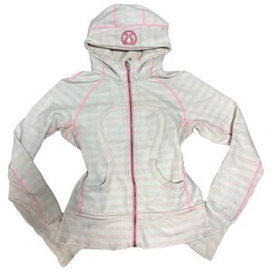 Y2K lululemon athletica Early 2000’s Pink and White Striped Jacket